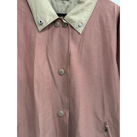 Vintage Womens Reversible Waterproof Trench Coat Zipper Pockets Button Front - Picture 4 of 7